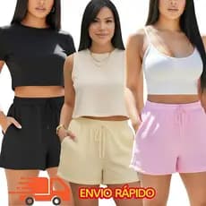 Shorts Feminino Confortável com Elástico na Cintura Casual e Estiloso