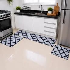 Kit Jogo de Passadeira 3 Peças Cozinha Antiderrapante Estampas