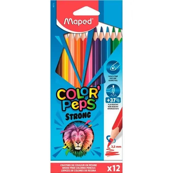 Lápis De Cor Maped Color'Peps Strong Caixa com 12 Cores