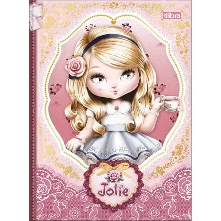 Caderno Brochura Capa Dura Colegial Jolie 160 Folhas