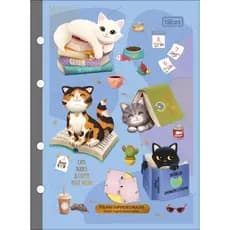 Refil Tiliflex para Caderno Argolado Colegial Purrfect Cats 80 Folhas