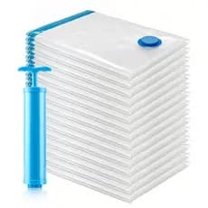 Saco a Vácuo 40x60cm Organização de Roupas Mala Viagem Bomba kit 10 sacos
