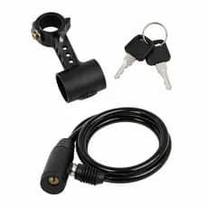 Cadeado Bike Anti Furto com Chave e Suporte Cabo de Aço