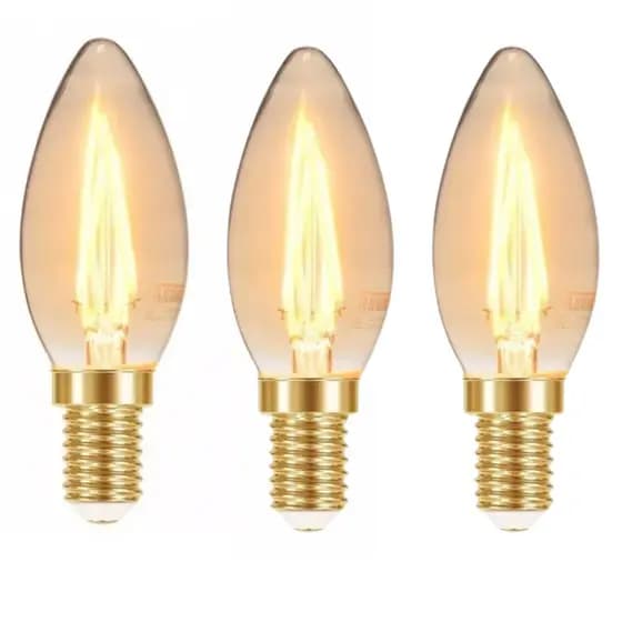 Lâmpada Filamento LED Vela B35  E14 Com Adaptador E27  3W Taschibra