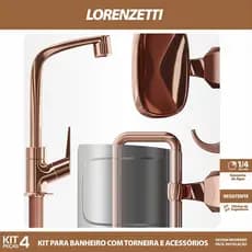Kit Torneira Com acessórios Rosé 2004 F71 RG  Lorenzetti