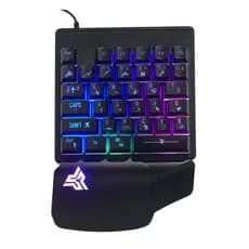 Teclado Gamer One Hand Uma Mao RGB USB Compacto com Apoio para Punho PC Notebook
