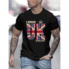 Camiseta Masculina Algodão Premium Casual London Tendencia novidade