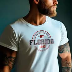 Camiseta Masculina Casual Camisa Algodão premium Florida estampa minimalista Tendencia