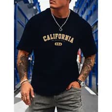 Camiseta Masculina California Novidade Para Sair tendencia Homens elegantes Estilo