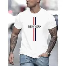 Camiseta Masculina New York Camisa Casual Street Branca