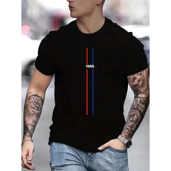 Camiseta Estampa Paris Masculina 100% Algodão Premium Estilo