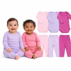 Kit 12 Peças Body + Mijao bebe Menina e Menino Manga Longa Infantil Bori P ao G
