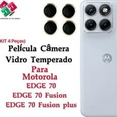 Kit (*4Peças) Película Câmera Para EDGE 70 70 Fusion 70 Fusion Plus Anel Metal protetor lente Traseira Vidro Temperado