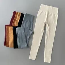Calça Legging Push Up Canelada de Cintura Alta Zero Transparência Confortável e Respirável Academia Feminina