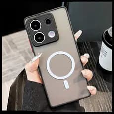 Xiaomi Redmi NOTE 13 4G Note13 Pro 5G/POCO X6 Nota 14S Caixa Magnética Do Telefone Transparente Fosco TPU Caso De Carreg