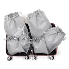 Kit 6 Organizador De Sacos Non-Woven Para Viagem Fecho De Fita Cetim ATP37