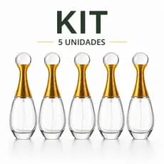 Atacado 5 Frasco de Perfume 20ml Vidro Spray Névoa Fina Recarregável - Porta Perfume Premium