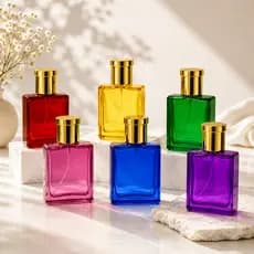 Porta Perfume Prisma 30ml Colorido Spray Recarregável Frasco Luxo Viagem
