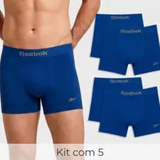 Kit 5 Cueca Boxer Reebok Poliamida Respirável Sem Costura
