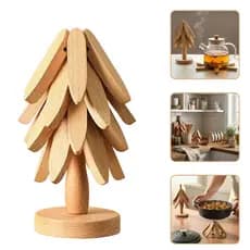 Kit 4 Descansos Panela Travessa Quente Frio Protetor Mesa Bancada Porta Suporte Premium Bambu
