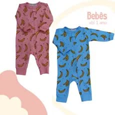 Pijama bebê menino Comprido feito em Algodão com Botões