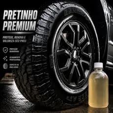 Pretinho Automotivo Brilhante - Abrilhantador Pneus Profissional, Fácil Aplicação, Não Melecante