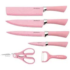 Facas De Cozinha 6 Peças Profissional Com Ralador E Tesoura Antiaderente Profissional De Cozinha Faqueiro Gourmet Grossa
