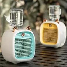 Mini Ar condicionado com Spray Dagua Umidificador Ventilador  2 em 1 Gatinho Climatizador Refrigerador de ar para mesa / para escritorio