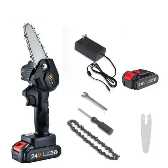 Mini Moto Serra Eletrica a Bateria Lítio 24V 4 Pol. Bivolt Portatil