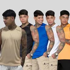 Kit 2 Ragata Masculina Dryfit Camiseta Sem Manga Cores Camisa de Treino Masculina