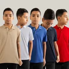 Kit 3 Camisa  Polo Masculina Infantil Juvenil Algodão Lisa