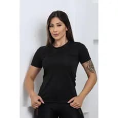 Camisa Fitness Feminina Dry Fit Academia Blusa Manga Curta Treinos Básica