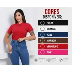 Camisa Gola Polo Feminina Básica Algodão Social Uniforme