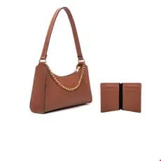 KIT BOLSA BAGUETE FEMININA + CARTEIRA DE OMBRO DE MÃO