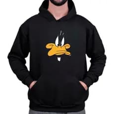 Blusa de Frio Moletom Canguru Com Capuz 100% Algodão Estampado Patolino