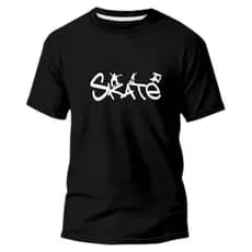 Camisa Camiseta Unissex Gola Redonda Manga Curta 100% Algodão Estampada Skate