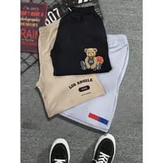 KIT 3 Bermudas Moletom Masculino academia treino streetwear Estampado Flanelado Premium Com Bolsos Laterias e Cordão DEV