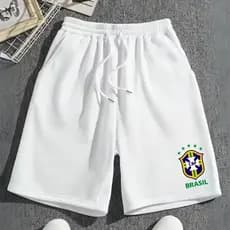 Bermuda Masculina Moletinho Brasil Short Casual Moletinho Confotavel