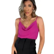 Blusa Feminina Gola Boba Fresquinha Tecido Duna Regata Lisa Básica Frente Única Moda Blogueira Elegante
