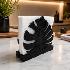 Porta Guardanapo Mesa Posta Folha de Adão 3D | Decoração Elegante - Branco, Preto, Verde Oliva, Cinza