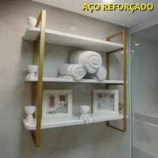 Prateleira Industrial Hone Aço Alta Qualidade | 3 Níveis Parede Sala Clínica Estética - 60x60x15 - Pequena