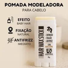 Cera Para Cabelo Anti Frizz 15g Bastão Baby Hair Anaconda | Hair Wax Stick Feminino Fixação Natural