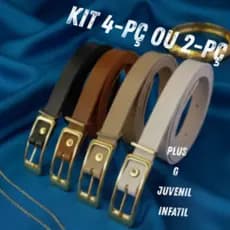 cinto feminino -retangular-dour        KIT 4 pç cor preto/brnco/nude/caramelo tamanhos cinto plus/único/juvenil/infantil