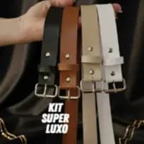 Cinto Feminino -rolete-        KIT  Couro pu Fivela Metálica Versatilidade Realce seu estilo com este cinto exclusivo: