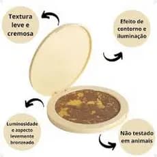 BRONZER E ILUMINADOR MARMORIZADO GLASS RUBYROSE HBF1605-1