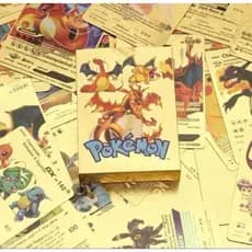 55 PCS Cartas Pokémon Cartões Pokemon Metal Gold Vmax GX Energy Card Charizard Pikachu Raro Coleção Brinquedos Infantis