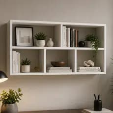 Suporte Prateleira Organizadora Em MDF Branco Decoração Parede Cozinha Sala