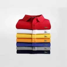Camisa polo masculina transfronteiriça com lapela bordada de crocodilo, Casual, cor sólida, respirável, envio de uma peç
