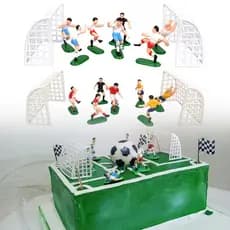 Equipe De Futebol De Bolo De Aniversário Topper Decorações Jogadores Objetivo Do Árbitro