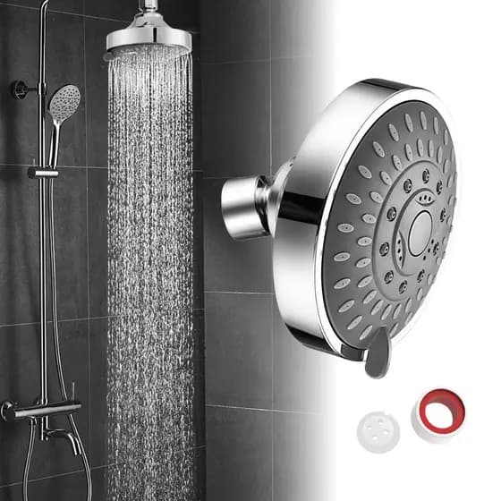 1PCS Cabeça De Chuveiro De Aço Inoxidável De Alta Pressão Multimodo Ajustável Durável Bocal De Pulverização De Água De 4 Polegadas Acessórios De Banho Qualidade